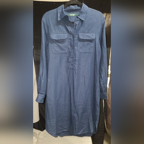 Ralph Lauren Navy Shirt Dress - Picture 1 of 7